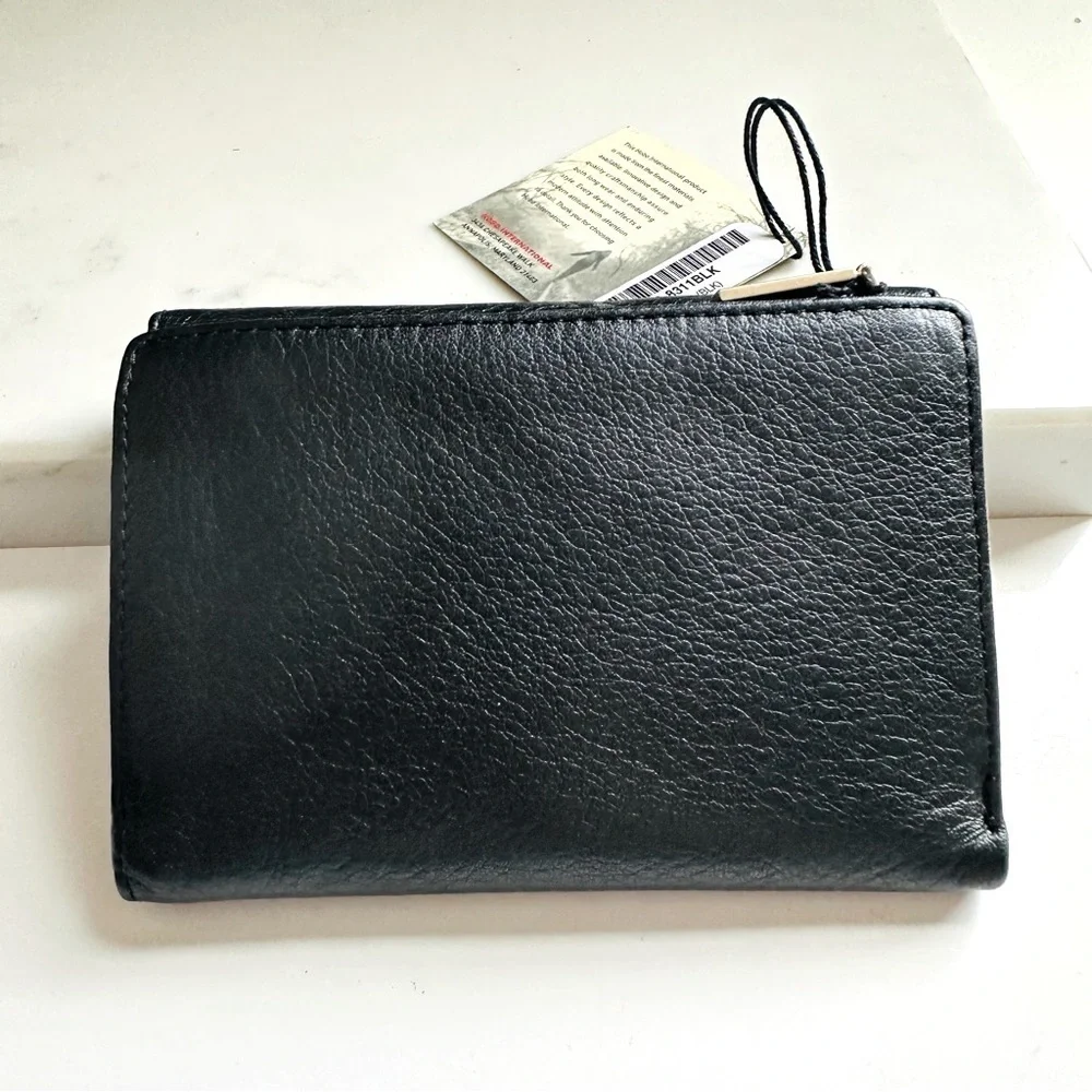 NWT Hobo International Ares Black Leather Wallet